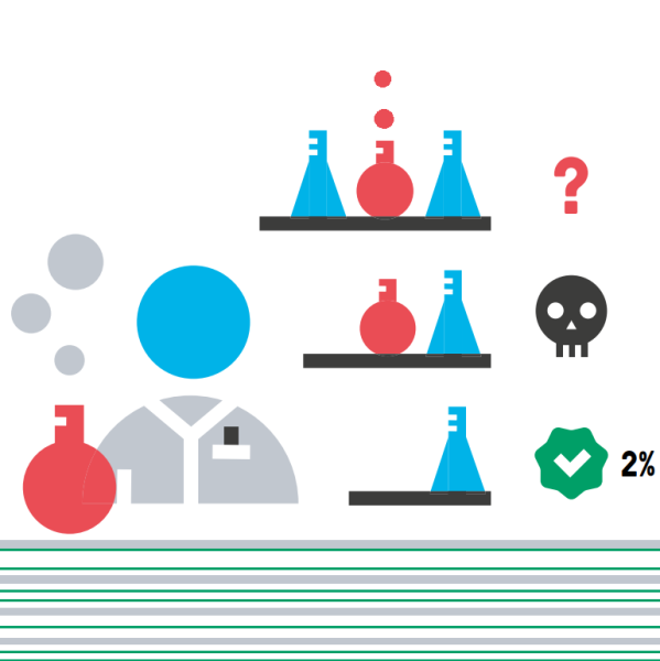 Illustration représentant un chimiste dans son laboratoire